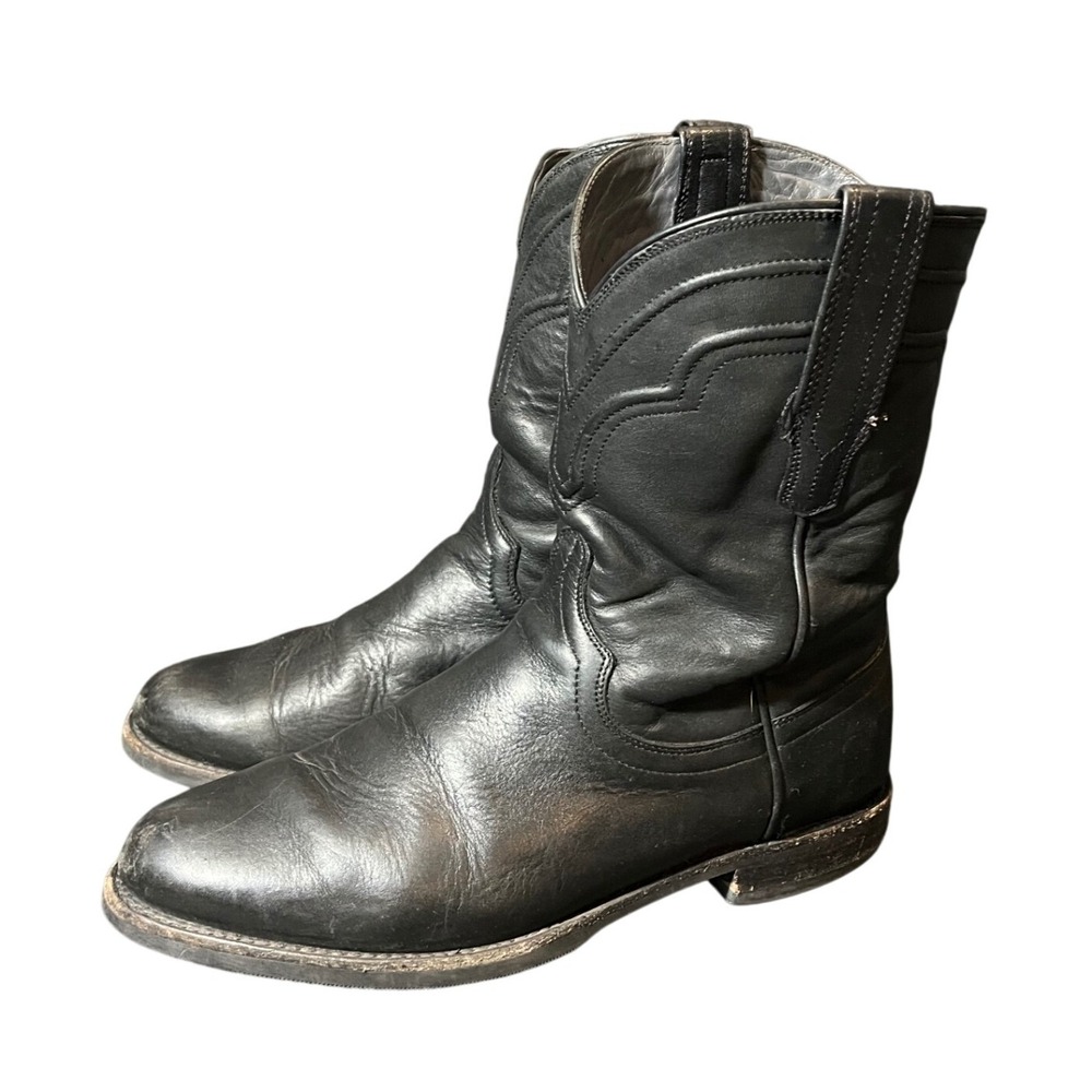 Tecovas The Earl Roper Boots Mens 8.5D Black Leather Western Cowboy Boots